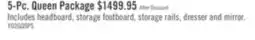 The Brick Yorkdale 5pc Bedroom Set with 12-Drawer Storage Bed, Dresser & Mirror, Grey - Queen Size offer