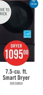 The Brick Samsung 7.5 Cu. Ft. Electric Dryer with Steam - Black Stainless Steel - Stackable - DVE50BG8300VAC offer