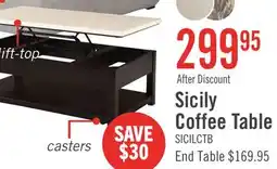 The Brick Sicily 48 Modern Lift Top Coffee Table With Storage, Shelf and Casters - Beige and Dark Brown offer