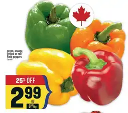 Marché Adonis green, orange, yellow or red field peppers offer
