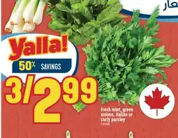 Marché Adonis Fresh mint, green onions, italian or curly parsley offer