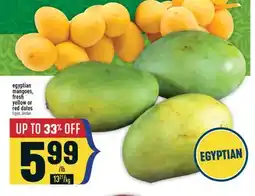 Marché Adonis Egyptian mangoes, fresh yellow or red dates offer
