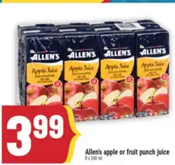 Marché Adonis Allen's apple or fruit punch juice offer