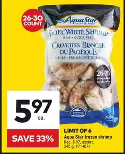 Giant Tiger Aqua Star frozen shrimp offer