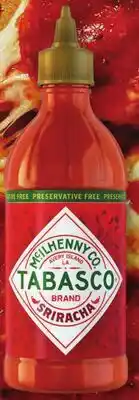 Giant Tiger Tabasco Sriracha Sauce offer