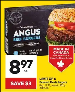 Giant Tiger Belmont Meats burgers offer