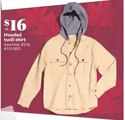 Giant Tiger Hooded twill shirt offer