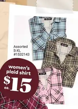 Giant Tiger women's plaid shirt offer