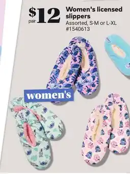 Giant Tiger Women's licensed slippers offer