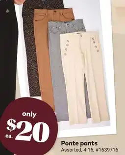 Giant Tiger Ponte pants offer