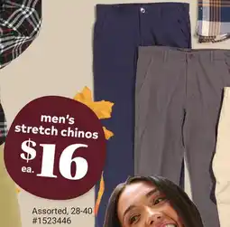 Giant Tiger men's stretch chinos offer