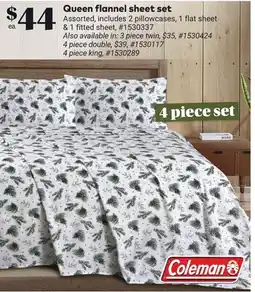 Giant Tiger Queen flannel sheet set offer