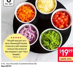 Kitchen Stuff Plus 6 Pc. Taco Porcelain Condiment Bowl Set offer