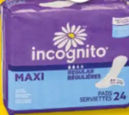 Familiprix INCOGNITO Selected pads or pantiliners offer