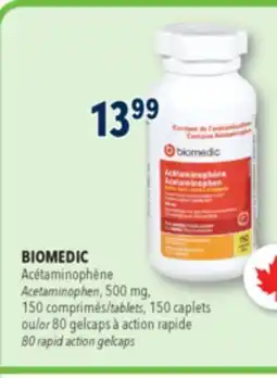 Familiprix Biomedic extra strength acetaminophen tablets for adults 500un offer
