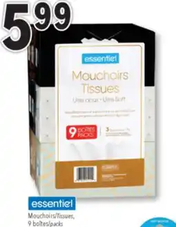Familiprix ESSENTIEL, Tissues, 9 packs offer