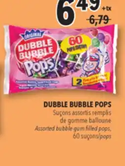 Familiprix Dubble Bubble Pops, Assorted bubble gum filled pops, 60 pops offer