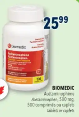 Familiprix BIOMEDIC Acetaminophen, 500mg, tablets offer