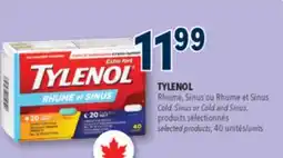 Familiprix TYLENOL, Sinus or Cold and Sinus, selected products, 40 units offer