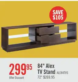 The Brick Alex 84 Modern TV Stand with Storage and Cable Management for TVs up to 90- Walnut Oak offer