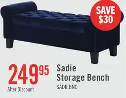 The Brick Sadie 53 Storage Bench - Blue Velvet offer
