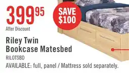 The Brick Riley Mates Bed with Bookcase Headboard Set for Kids, Made in Canada, Natural - Twin Size offer