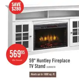 The Brick Huntley 59 Electric Fireplace TV Stand with Storage and Cable Management for TVs up to 65- White offer