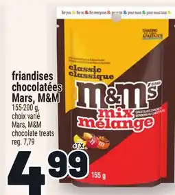 Metro FRIANDISES CHOCOLATÉES MARS, M&M | MARS, M&M CHOCOLATE TREATS offer