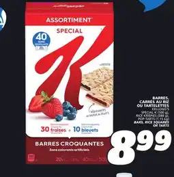 IGA SPECIAL K BARS, RICE SQUARES OR TARTS offer