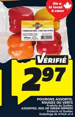 IGA ASSORTED, RED OR GREEN PEPPERS offer