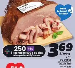 IGA COMPLIMENTS ROAST BEEF offer