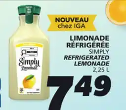 IGA SIMPLY REFRIGERATED LEMONADE offer