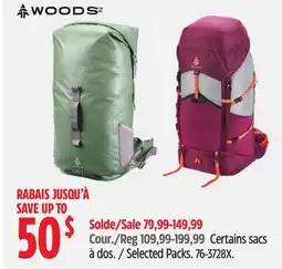 Canadian Tire Woods Selected Packs offer