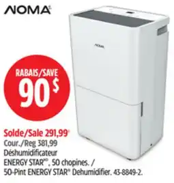 Canadian Tire NOMA 50-Pint ENERGY STAR Dehumidifier offer