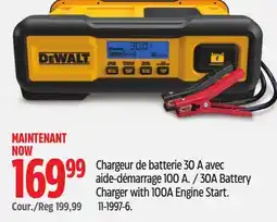 Canadian Tire Dewalt 30A Battery Charger with 100A Engine Start offer