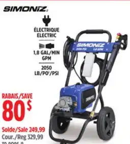 Canadian Tire Simoniz Electric Pressure Washer offer