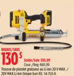 Canadian Tire DEWALT 20V MAX Li-Ion Grease Gun Kit offer