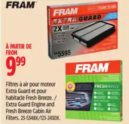 Canadian Tire FRAM Extra Guard Engine and Fresh Breeze Cabin Air Filters offer