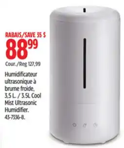 Canadian Tire 3.5L Cool Mist Ultrasonic Humidifier offer