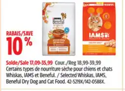 Canadian Tire Selected Whiskas, IAMS, Beneful Dry Dog and Cat Food offer