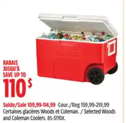 Canadian Tire Selected Woods and Coleman Coolers offer