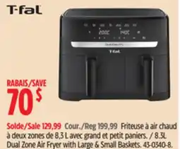 Canadian Tire T-fal 8.3 L Dual Easy Fry Air Fryer 8.3 L/8.7 Qt offer