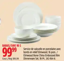 Canadian Tire Paderno Elmwood Bone China Embossed Rim Dinnerware Set offer