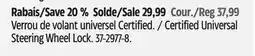 Canadian Tire Certified Universal Steering Wheel Lock offer
