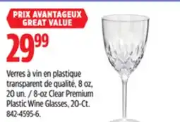 Canadian Tire Crystal 8-oz Clear Premium Plastic Wine Glasses, 20-Ct offer