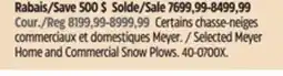 Canadian Tire Meyer Selected Meyer Home and Commercial Snow Plows offer