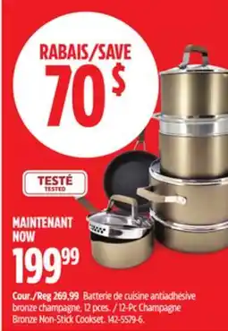 Canadian Tire 12-Pc Champagne Bronze Non-Stick Cookset offer