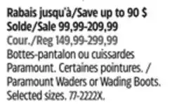 Canadian Tire Paramount Waders or Wading Boots offer