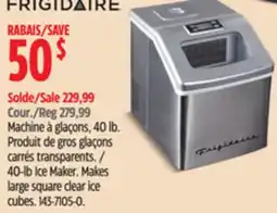 Canadian Tire Frigidaire 40-lb Ice Maker Makes large square clear ice cubes offer
