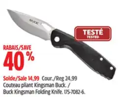 Canadian Tire Buck Kingsman Folding Knife offer